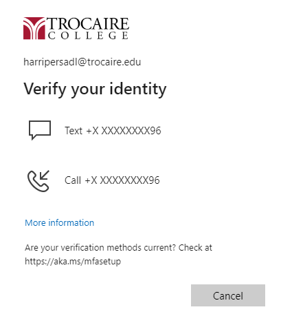 Screenshot of Microsoft 365 login screen prompting user to verify identity
